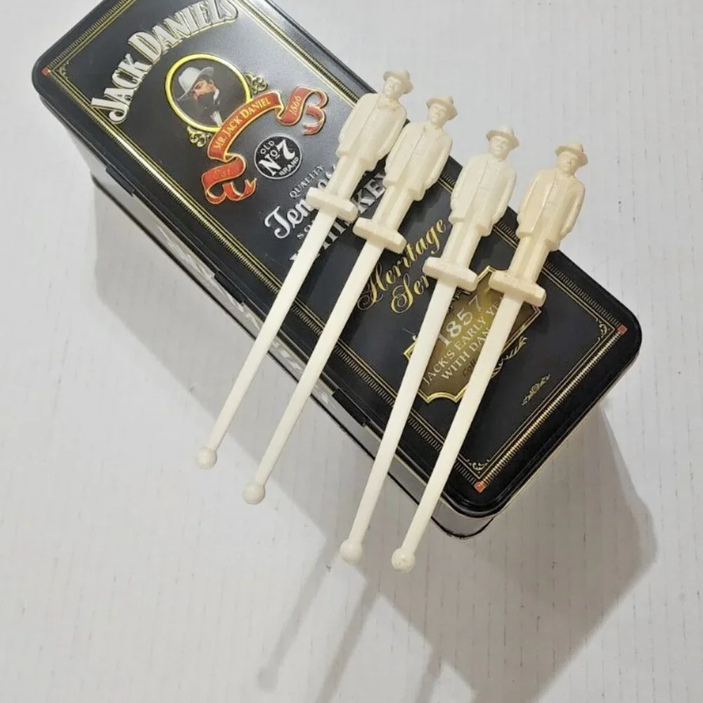 Vintage JACK DANIELS Tin box OLD No 7  WHISKEY HERITAGE‎ SERIES w/swizzle sticks